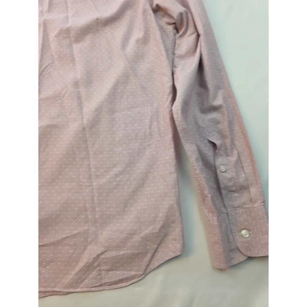 J. Crew Shirt Men's Large Slim Long Sleeve Pink Red Preppy 100% Cotton White Dot - Picture 16 of 16